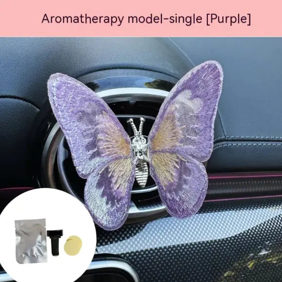 Moving Embroidery Butterfly Car Decor