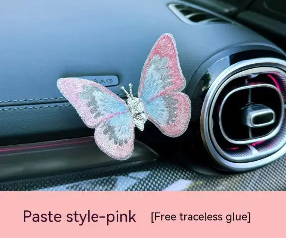 Moving Embroidery Butterfly Car Decor