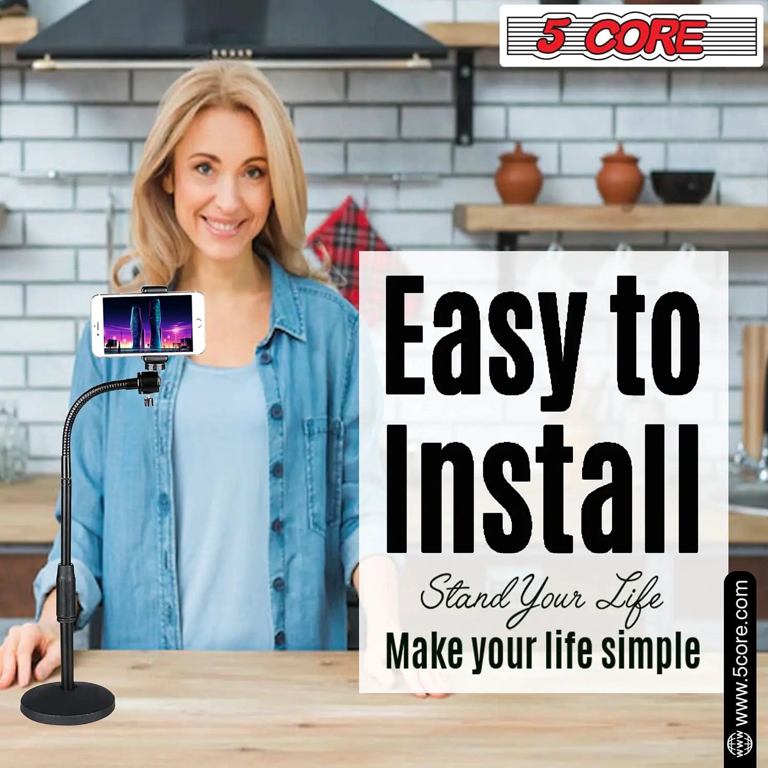 Adjustable Desk Phone & Tablet Stand