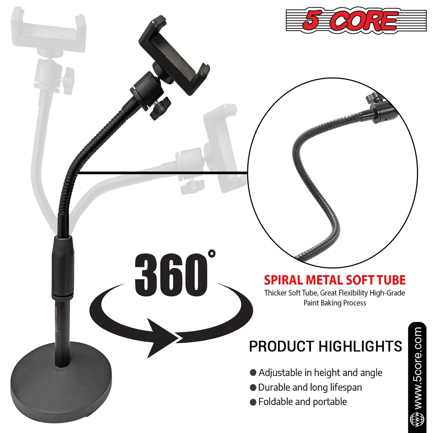 Adjustable Desk Phone & Tablet Stand