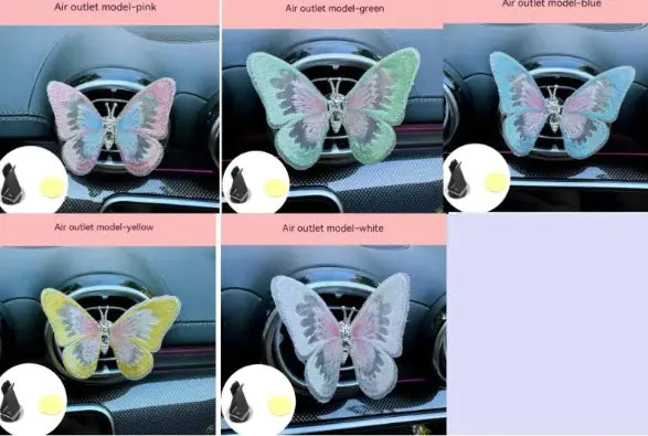 Moving Embroidery Butterfly Car Decor