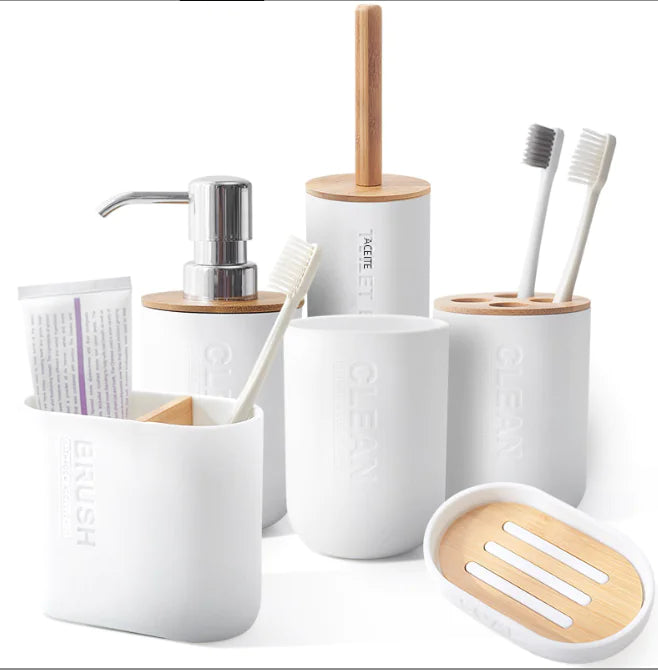 Bamboo Toothbrush Holder Set