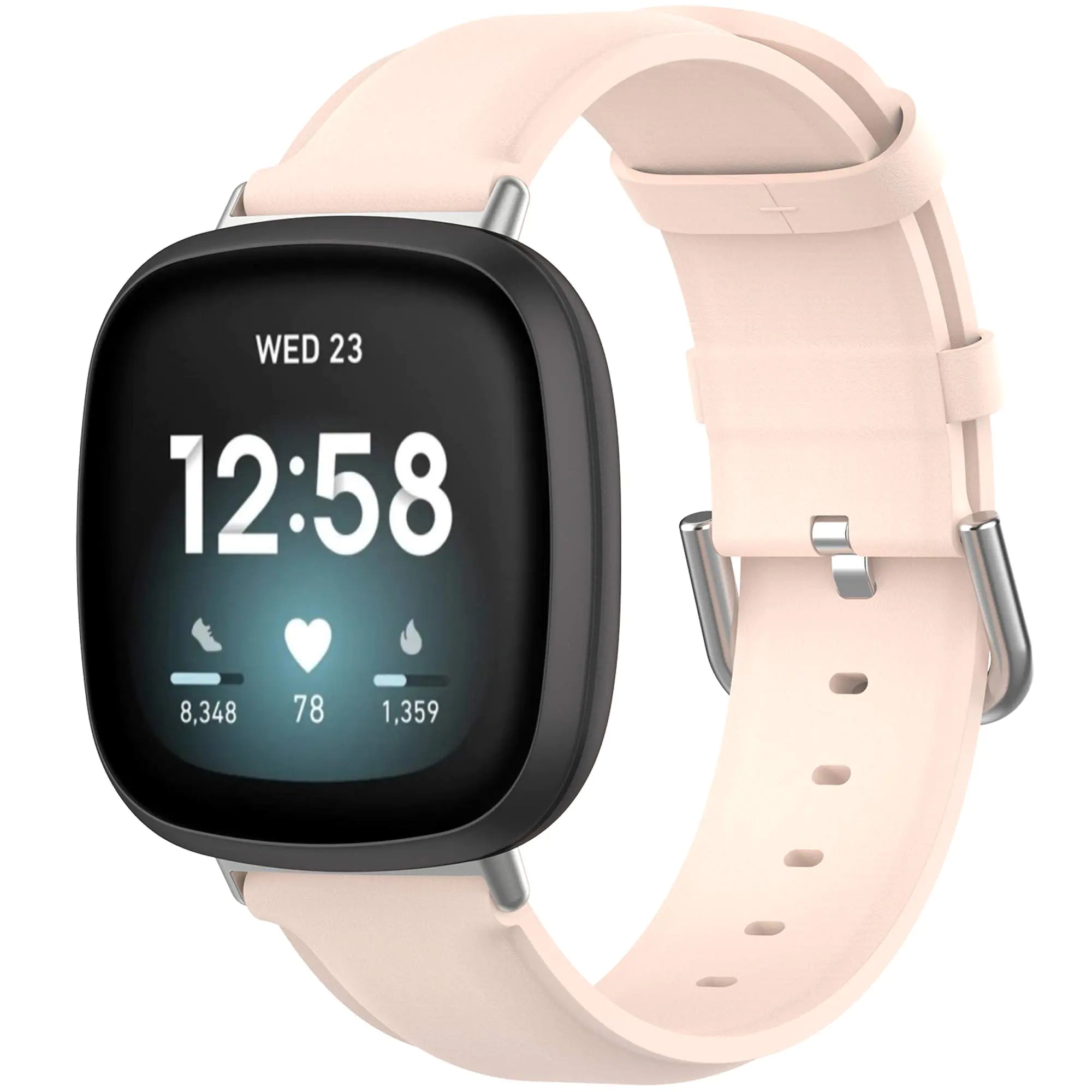 Pink Leather Band for Fitbit Versa 3/Sense