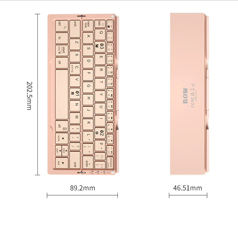 Mini Folding Bluetooth Keyboard Portable