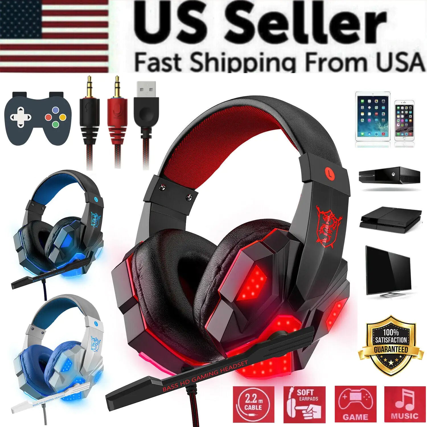 3.5mm LED Gaming Headset with Mic
