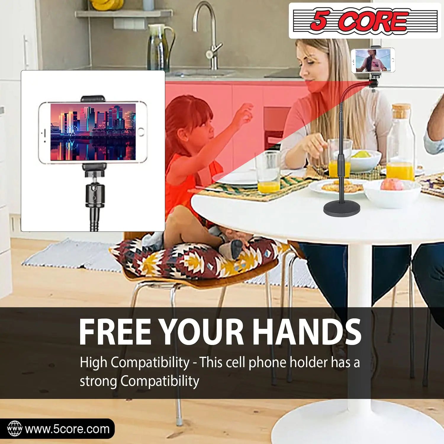 Adjustable Desk Phone & Tablet Stand