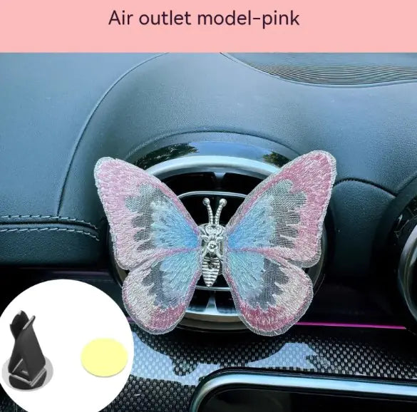 Moving Embroidery Butterfly Car Decor