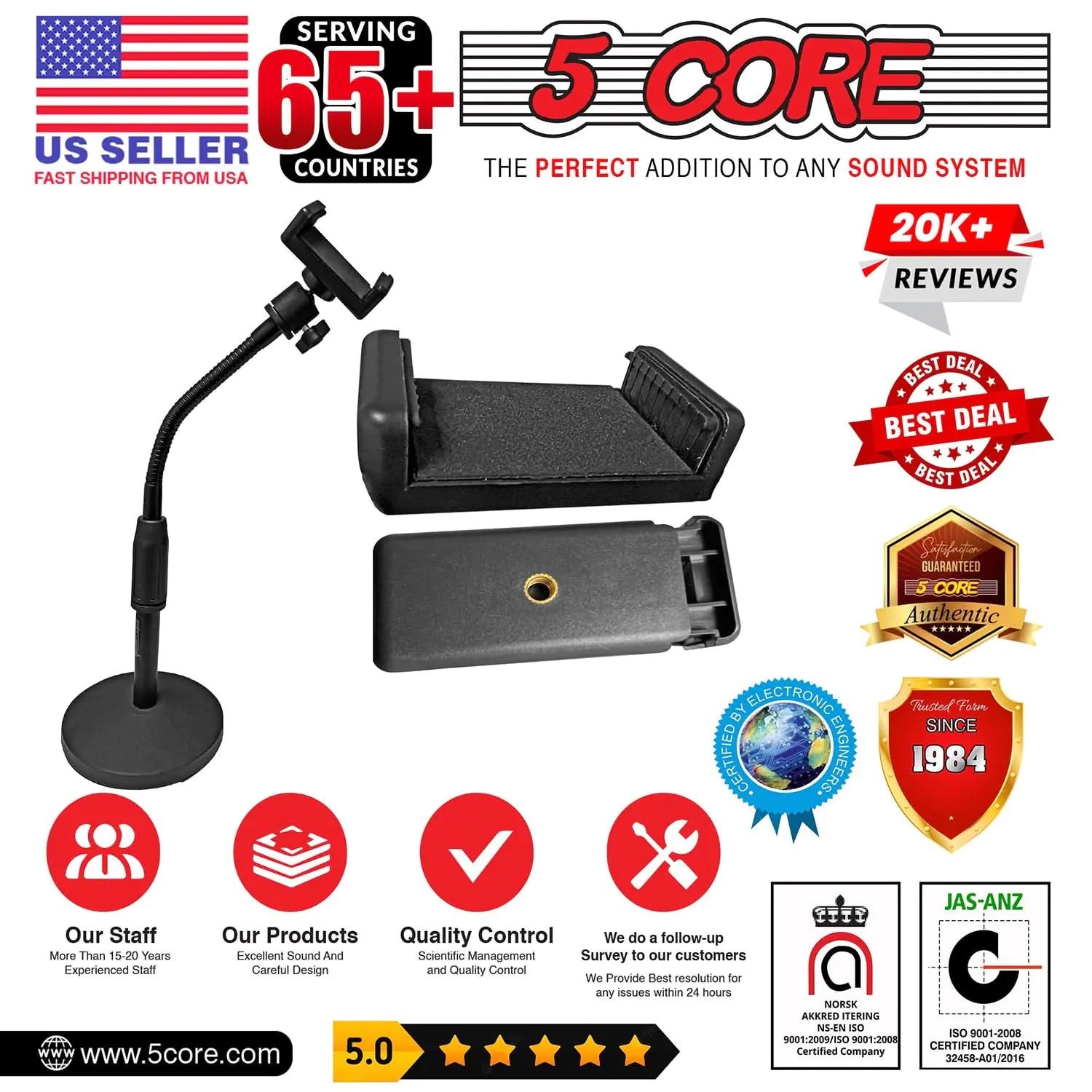 Adjustable Desk Phone & Tablet Stand