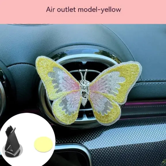 Moving Embroidery Butterfly Car Decor