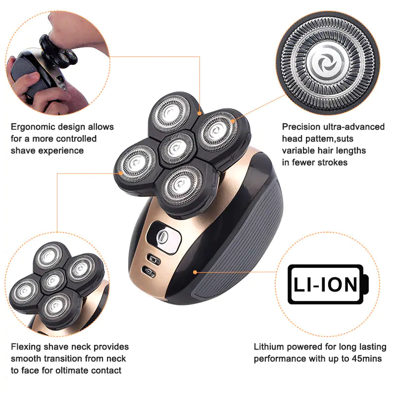 5 IN 1 ELECTRIC HEAD SHAVER