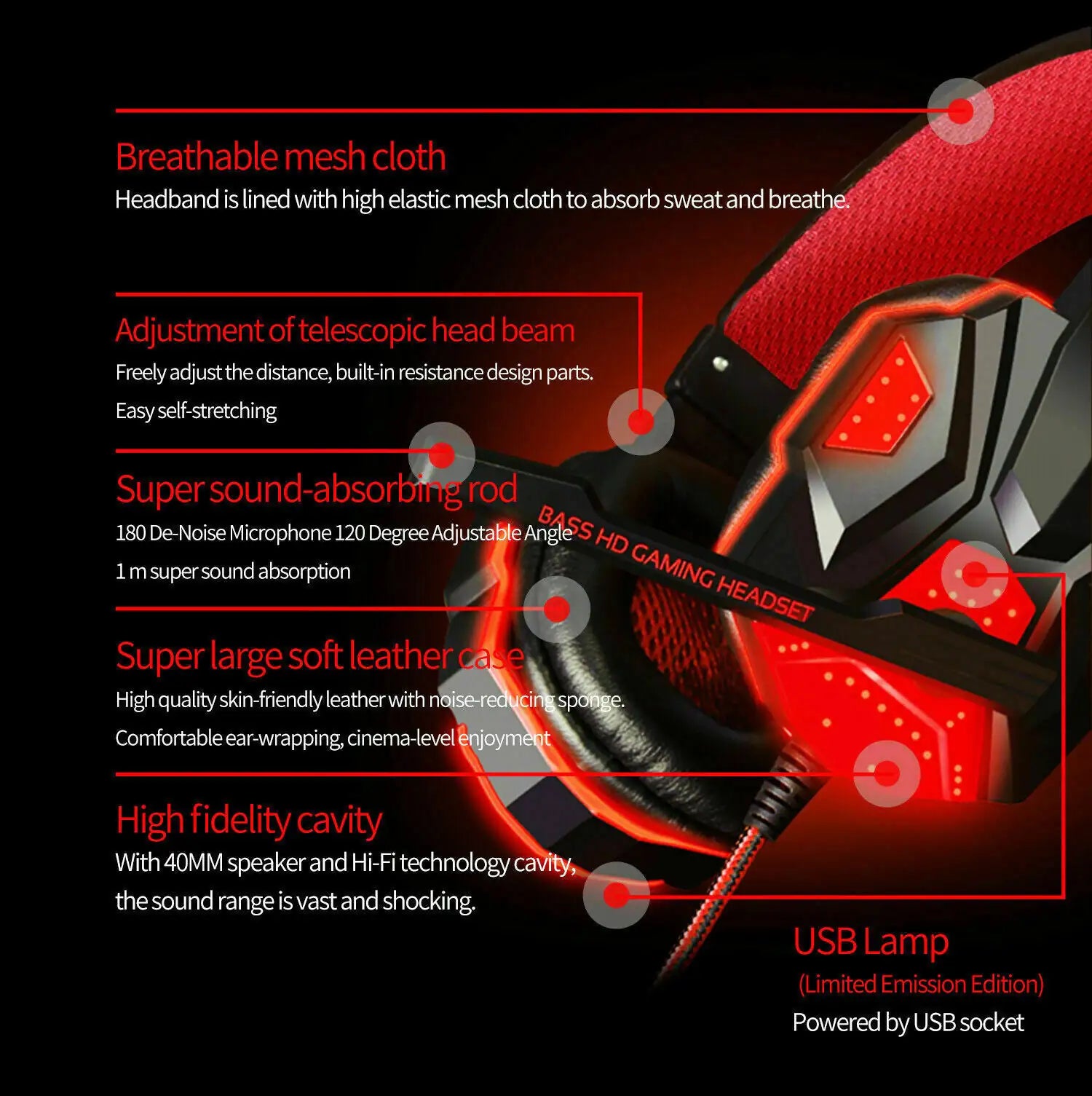 3.5mm LED Gaming Headset with Mic