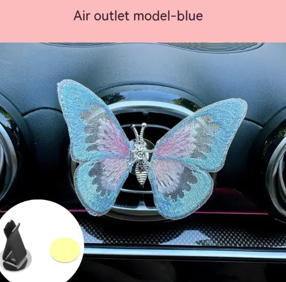 Moving Embroidery Butterfly Car Decor