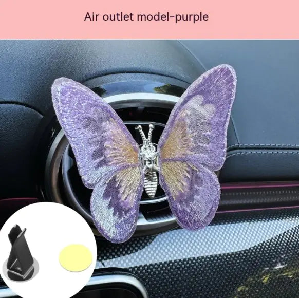 Moving Embroidery Butterfly Car Decor