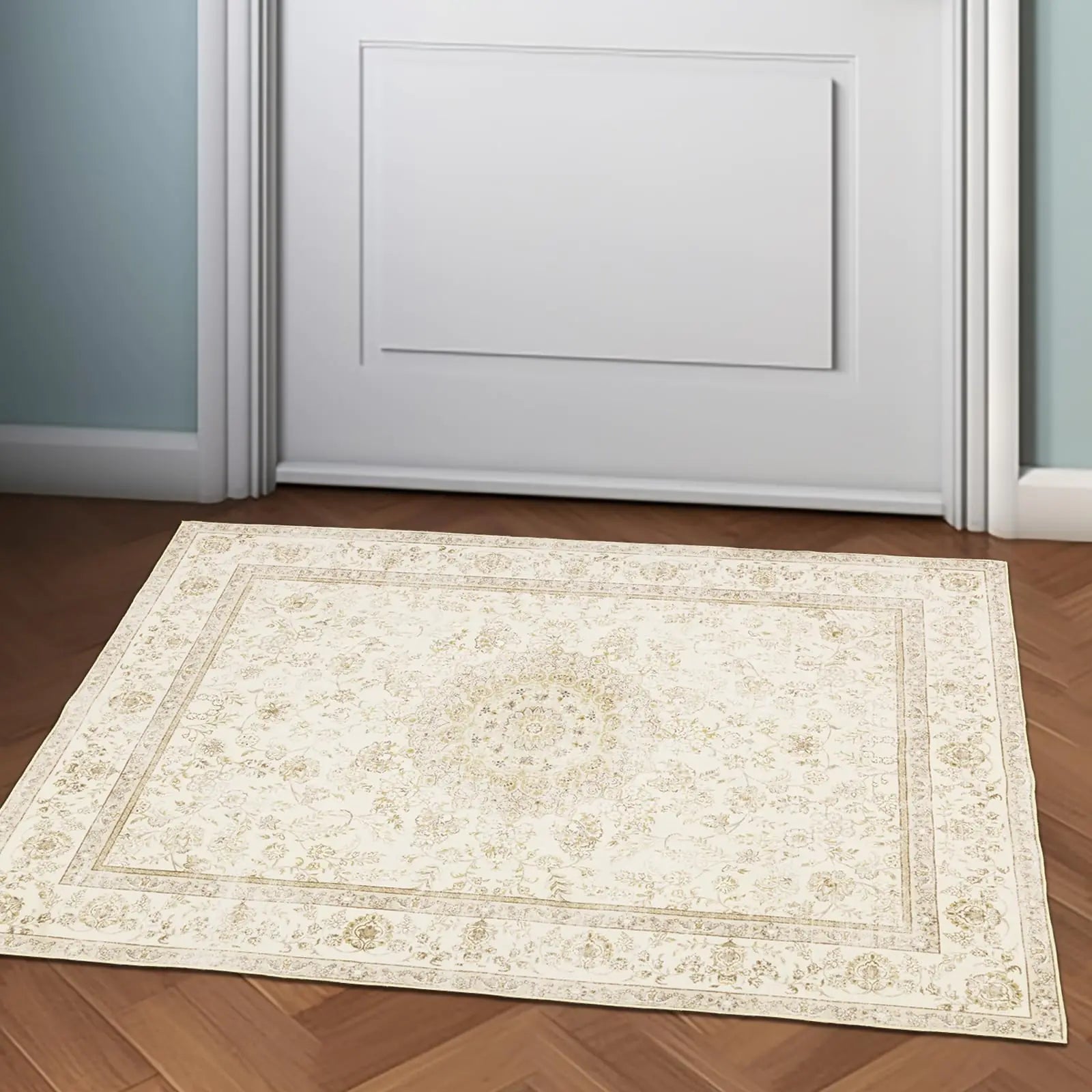 Luxcrest Soft Beige Washable Rug 2x3