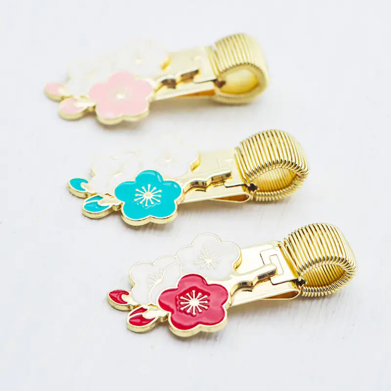 Cherry Blossom Steel Pen Clip Holder