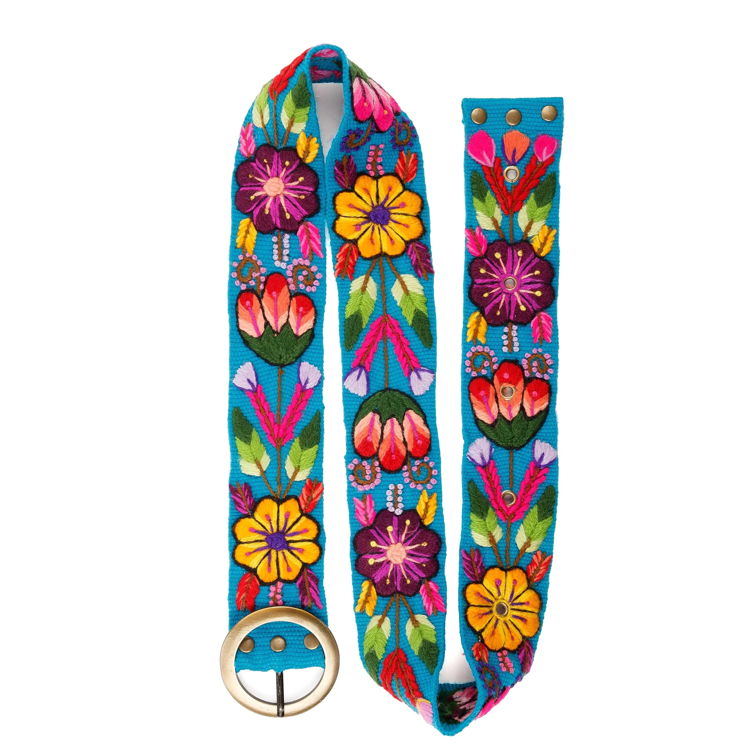RAYMIS Embroidered Boho Floral Belt