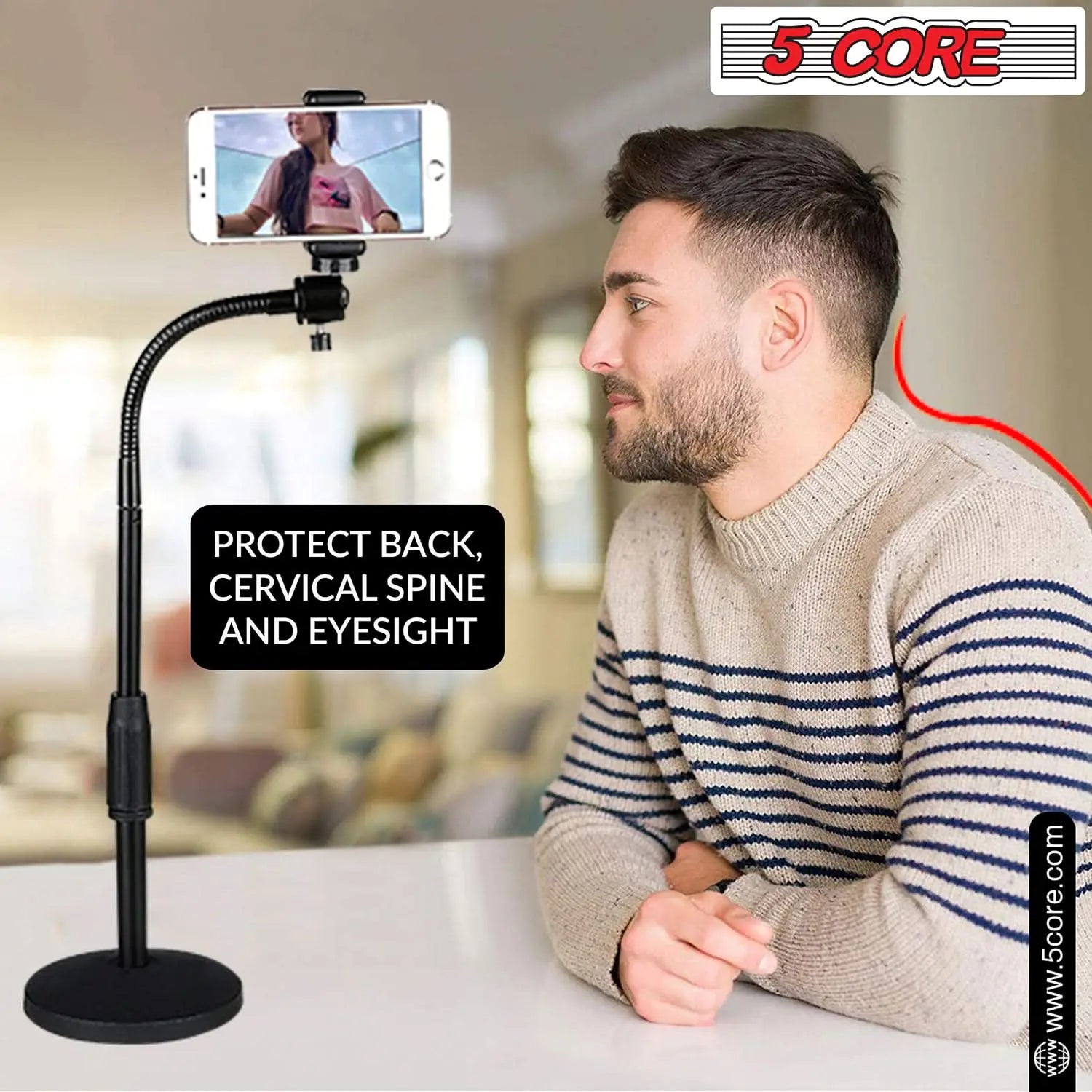 Adjustable Desk Phone & Tablet Stand