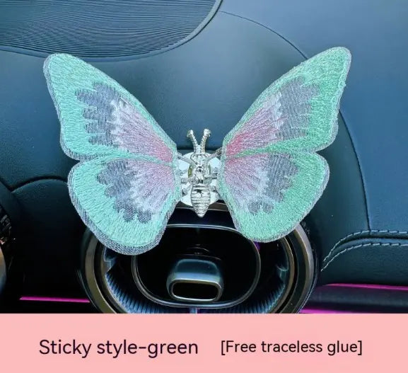 Moving Embroidery Butterfly Car Decor