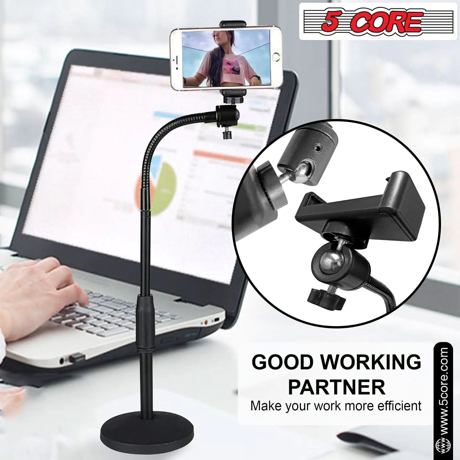 Adjustable Desk Phone & Tablet Stand