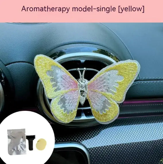 Moving Embroidery Butterfly Car Decor