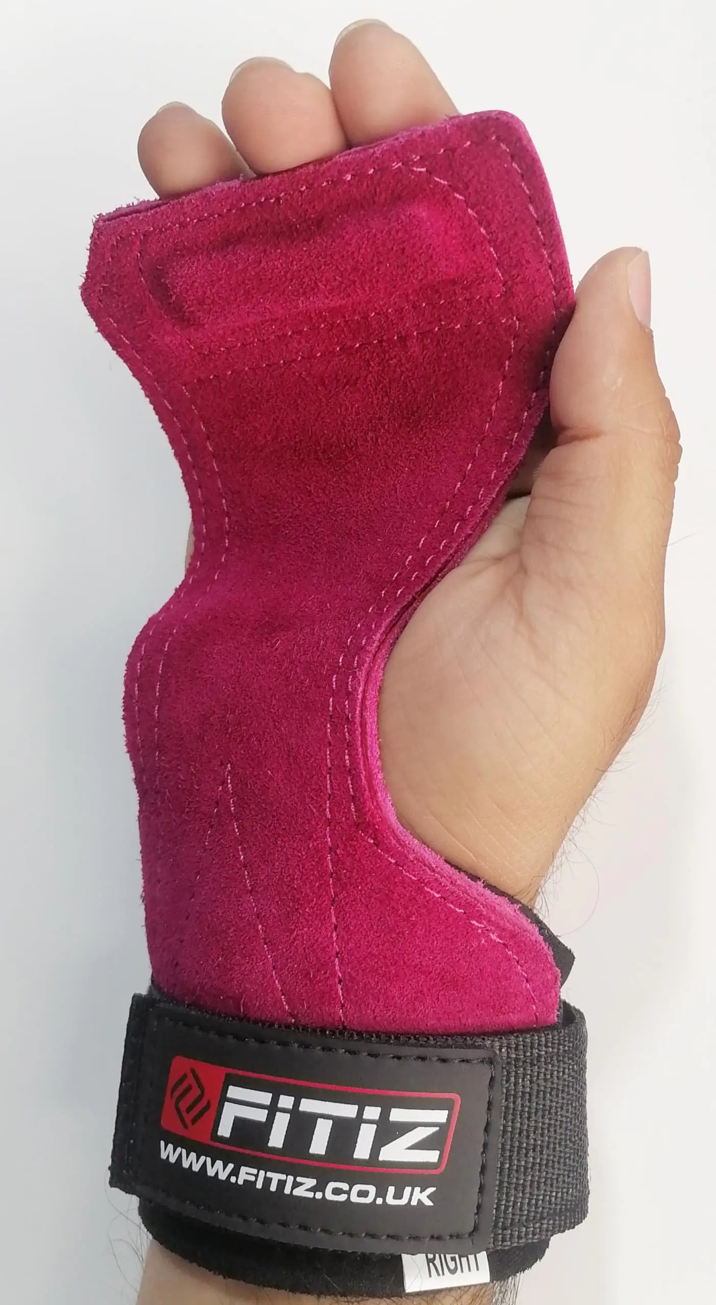 FITIZ Leather Hand Grips – Weightlifting & CrossFit (Pink)