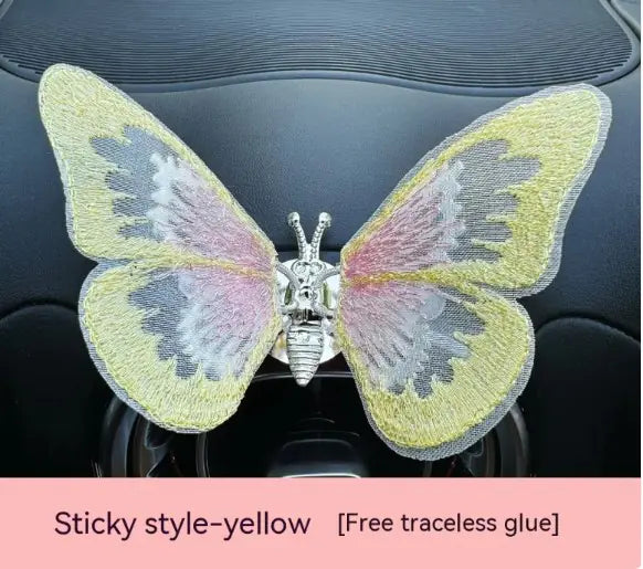Moving Embroidery Butterfly Car Decor