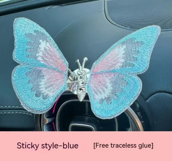 Moving Embroidery Butterfly Car Decor