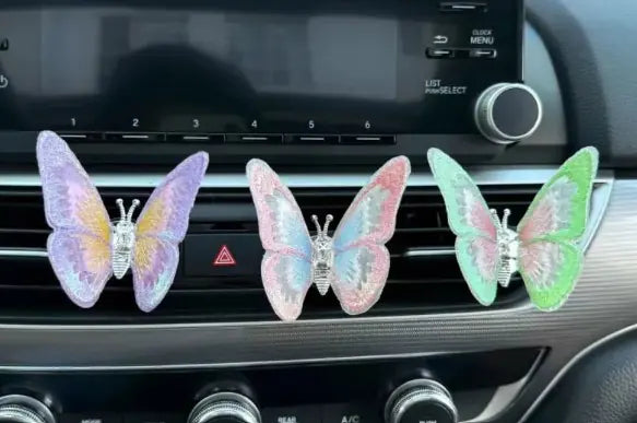 Moving Embroidery Butterfly Car Decor