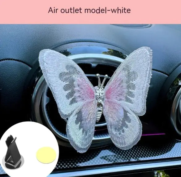 Moving Embroidery Butterfly Car Decor