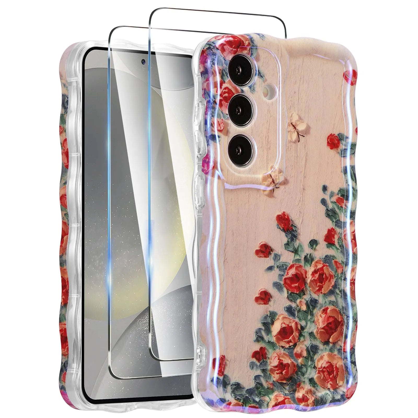 Galaxy S24 Plus Retro Flower Case Beige