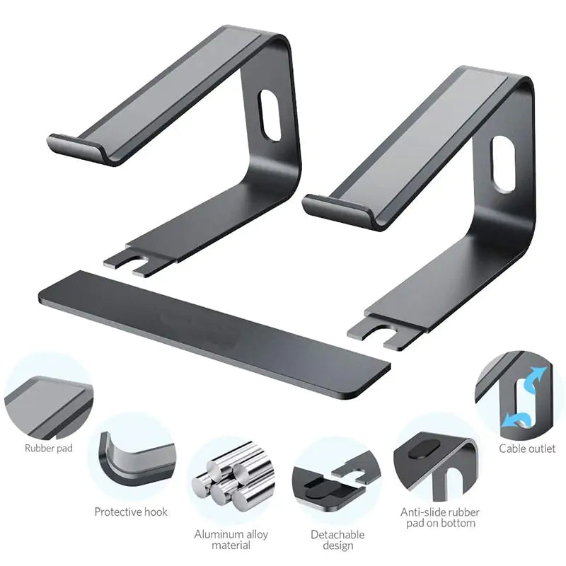 💻 Aluminum Laptop Stand Portable and Adjustable Laptop Riser, Holds All Laptops and Notebooks up to 17.3 Inch
