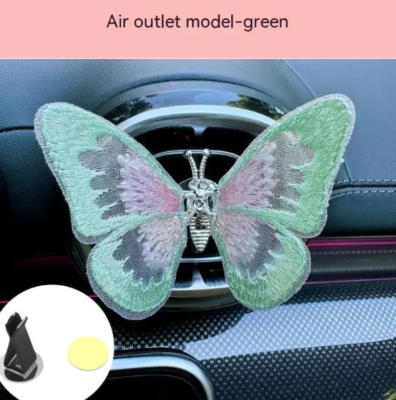 Moving Embroidery Butterfly Car Decor