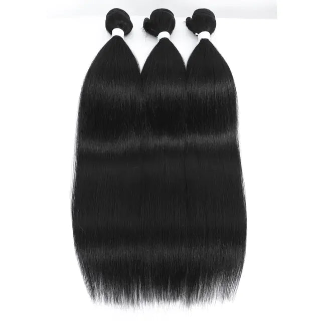 💇‍♀️ Straight Fake Fibres Hairs High Temperature Fiber 300g for Full Head Synthetic Hair Extensions For Women High Temperature Fiber Hair Extension