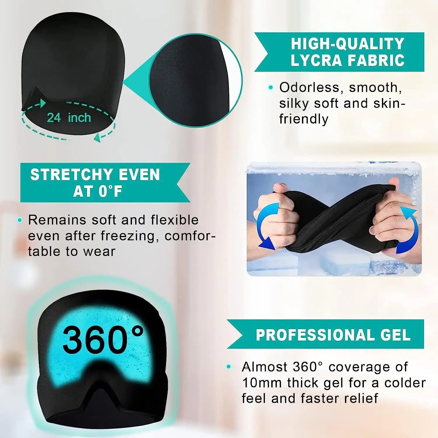 🧢 Migraine Relief Hat Upgraded Odorless Migraine Ice Head Wrap, Headache Relief Hat for Migraine, Headache