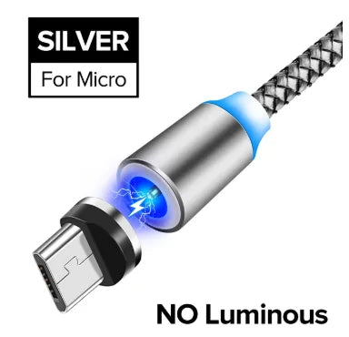 💡 Fast Flow Luminous Lighting Magnetic USB Cable Light Up Shining Charger 3.3ft Phone Charging Cord, 3 in 1 Cable Compatible with i-Products/Micro USB/Type C Fast Charging