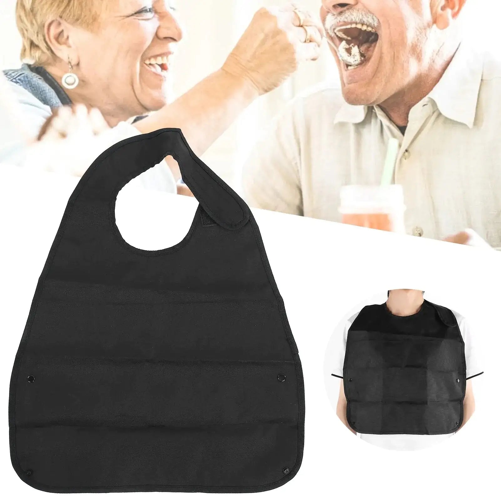 👵👴 Adult Bibs Waterproof Soft Apron Poly Bibs Long Washable Reusable Clothing Bibs for Elderly Women and Men Eating , Washable