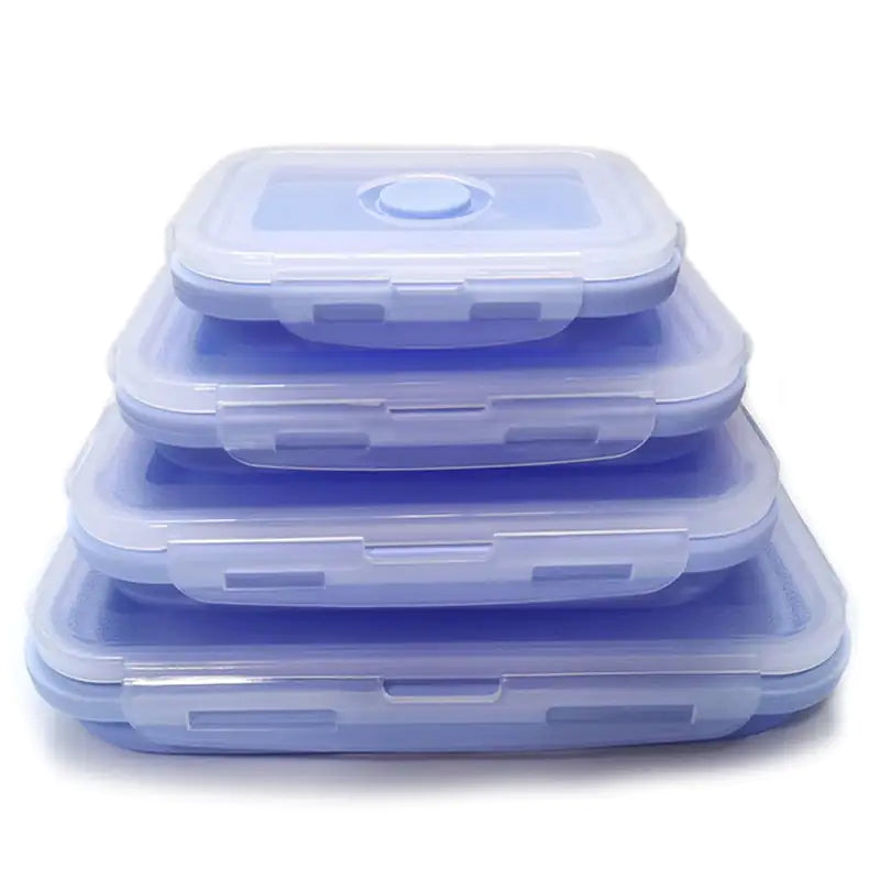 🍱 Silicone Rectangle Lunch Box Set Airtight, Microwave, Dishwasher, and Freezer Safe Food Storage Container