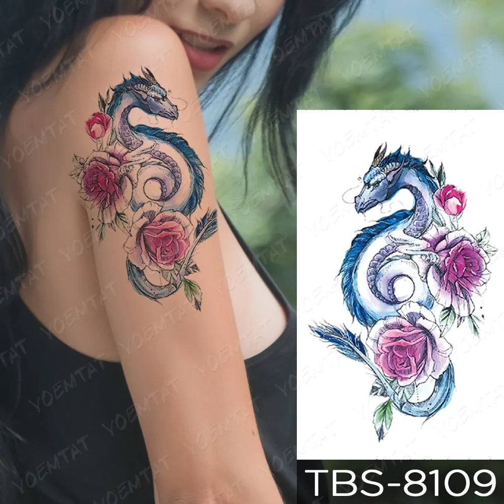 💧 Waterproof Temporary Tattoo Sticker Extra Large Waterproof Temporary Tattoos Full Arm Fake Tattoos Stickers for Men and Women