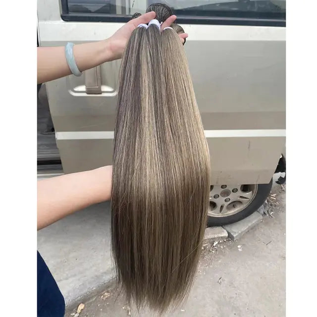 💇‍♀️ Straight Fake Fibres Hairs High Temperature Fiber 300g for Full Head Synthetic Hair Extensions For Women High Temperature Fiber Hair Extension