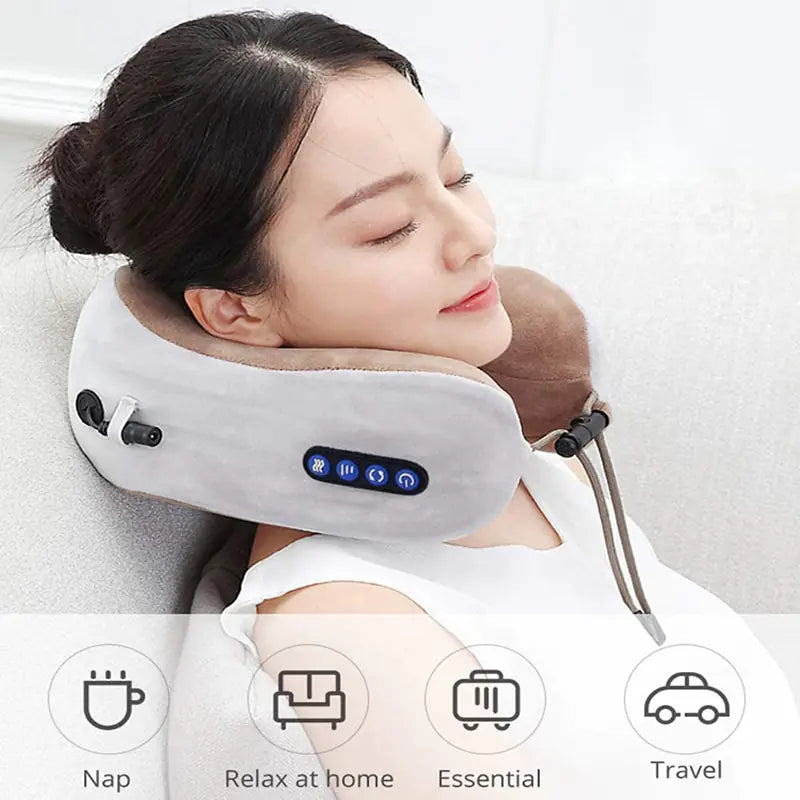 🌟 Neck Massager U Shaped Pillow Car Cervical Massage Pillow, Neck Pillow Home, Travel, Office