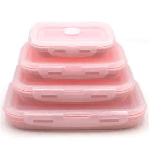 🍱 Silicone Rectangle Lunch Box Set Airtight, Microwave, Dishwasher, and Freezer Safe Food Storage Container