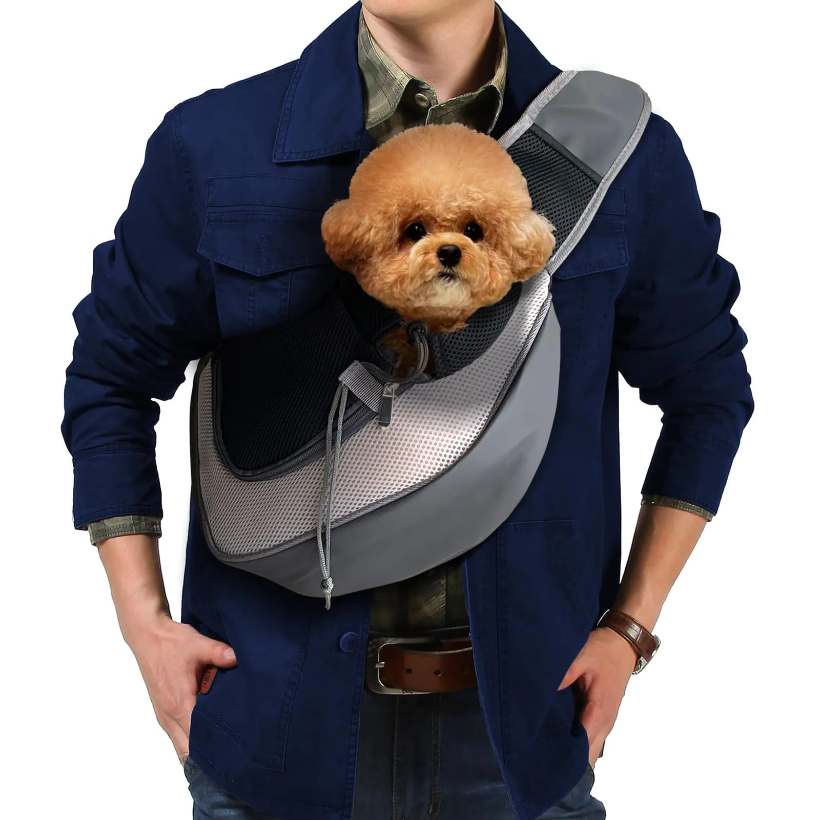 Large Grey Pet Sling Carrier Bag