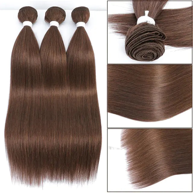 💇‍♀️ Straight Fake Fibres Hairs High Temperature Fiber 300g for Full Head Synthetic Hair Extensions For Women High Temperature Fiber Hair Extension