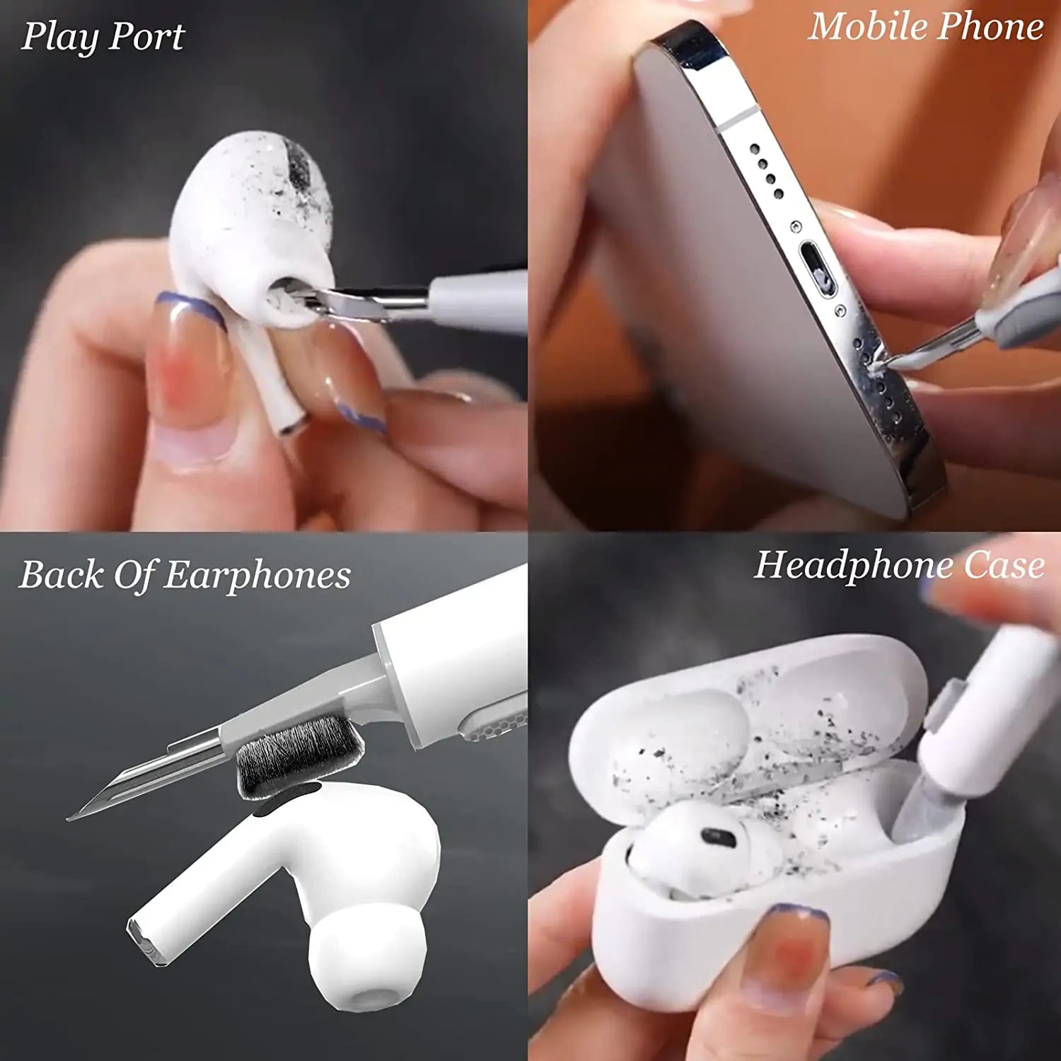 🎧 Earphones Cleaning Brush Cleaner Kit for Airpods, Earbuds Airpods Pro 1 2 3, Phone Cleaner kit with Brush for Bluetooth Earbuds Cleaner, Wireless Earphones, iPhone, Laptop, Camera