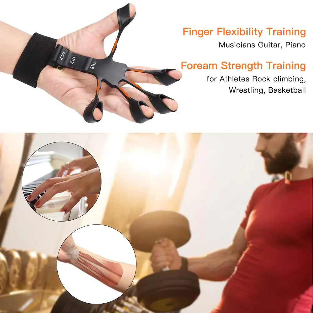 🖐️ Finger Gripper Grip Strength Trainer, Gripster, Finger Exerciser & Hand Grip Strengthener, Hand and Forearm Exerciser for Strength Therapy