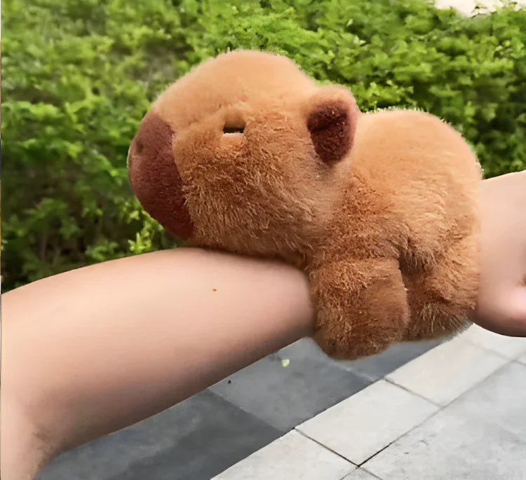 🎄 Capybara Bracelet Capybara Stuffed Animal Plush Slap Bracelets Huggers Animal Hug Slap Bracelet Snap Wrist Band for Christmas Party Bag Fillers Party Favors