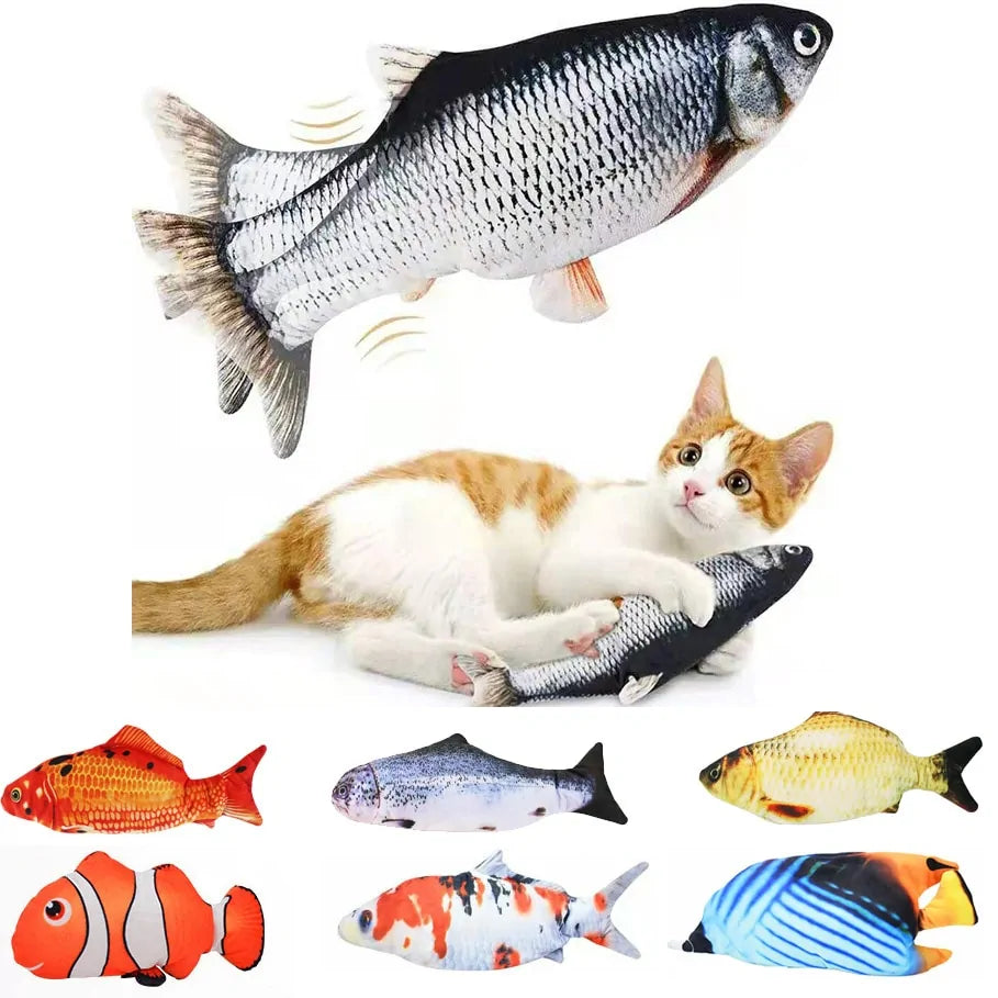 🐟 Head Fish Squeeze Toy Realistic Fish Chew Toy for Cats / Kitty / Kitten Fish Flop Cat Toy Catnip Crinkle Toys