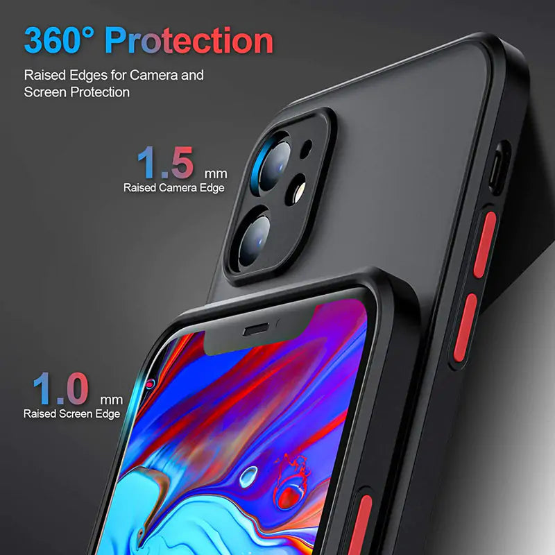 📱 Shockproof Phone Case Translucent Matte Silicone Ultra Slim Shockproof Protective Phone Case with Soft Anti-Scratch Microfiber Lining