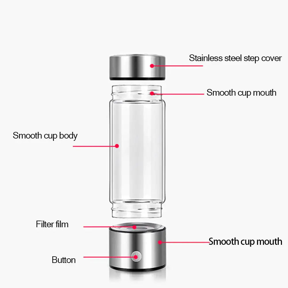 💧 Hydrogen Water Generator Portable Hydrogen Water Ionizer Machine, Hydrogen Water Generator, Hydrogen Rich Water Glass Health Cup for Home Travel