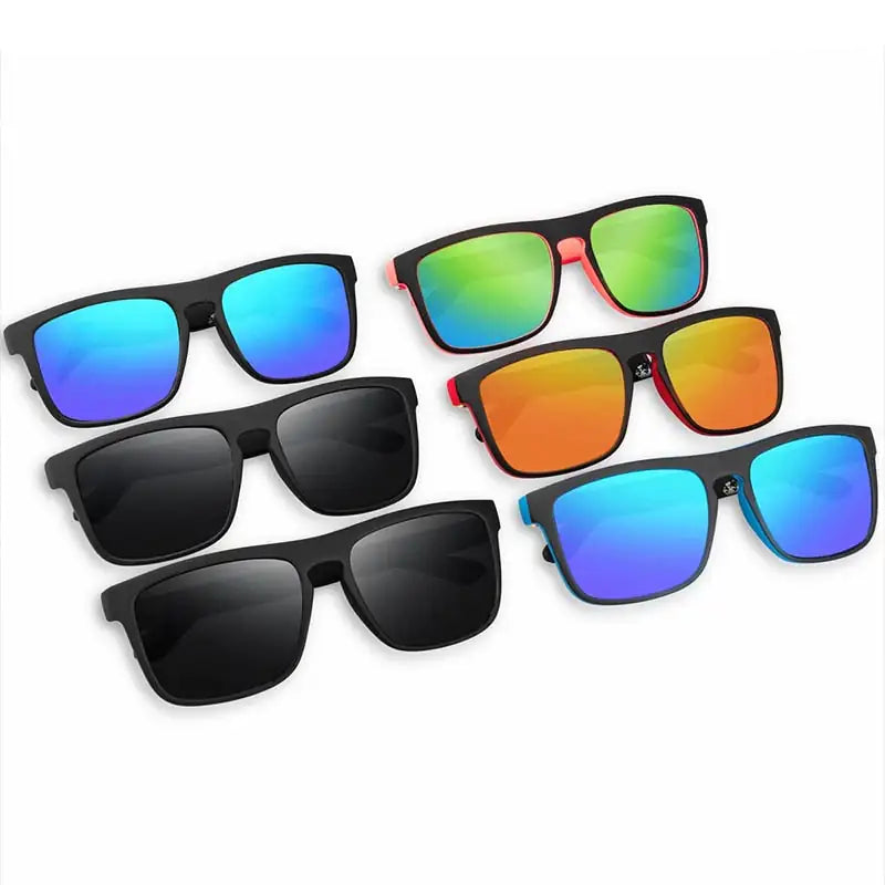 🕶️ Men's Brazil Sunglasses Modern Polarized Rectangular Sunglasses, Multicoloured